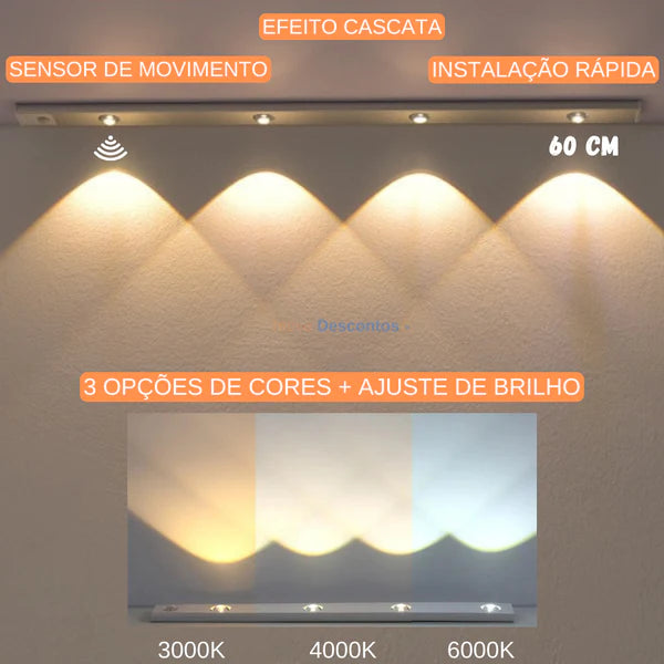 Kit 2 Luminárias Recarregável com sensor de movimento (COMPRE 1 LEVE 2)